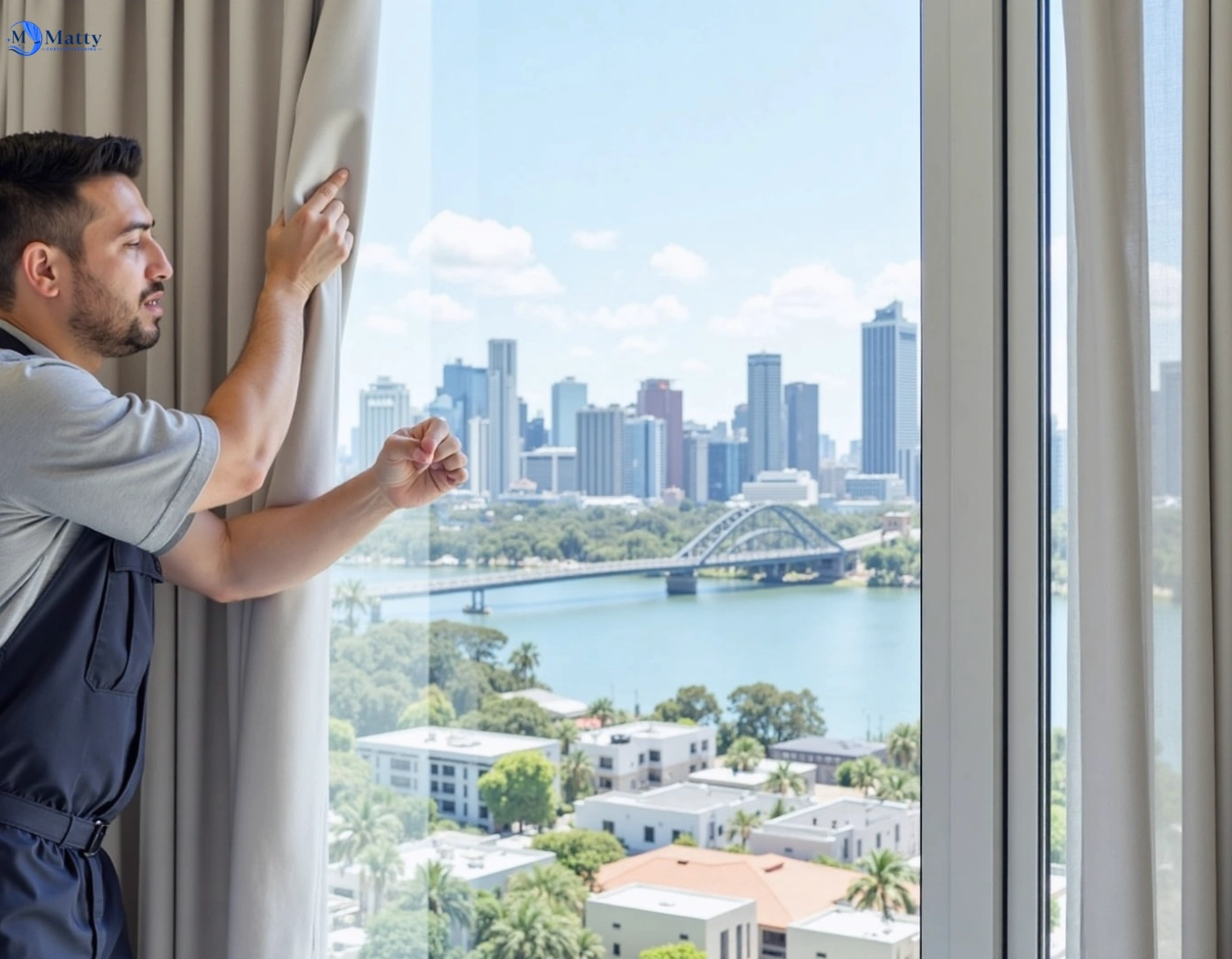 Professional curtain steam cleaning service north-ipswich QLD by Matty Curtain Cleaning